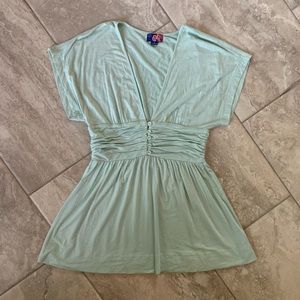 Forever 21 Mint Green Vintage Button Blouse Size M